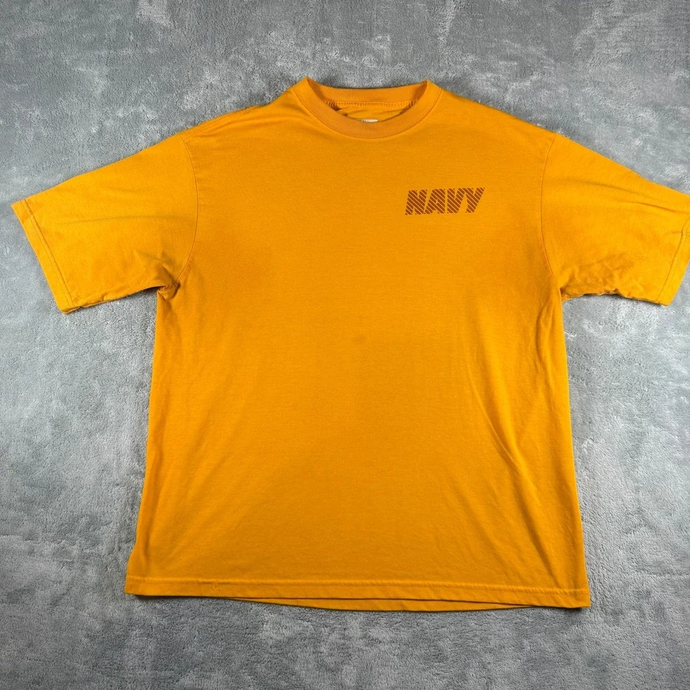US Navy Originals Alpha Mills T-Shirt Mens XL Gold Yellow Short Sleeve NEX USA